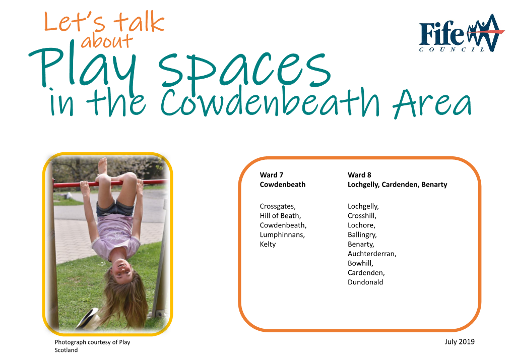 Play Spaces Strategy Proposal Maps Cowdenbeath Area