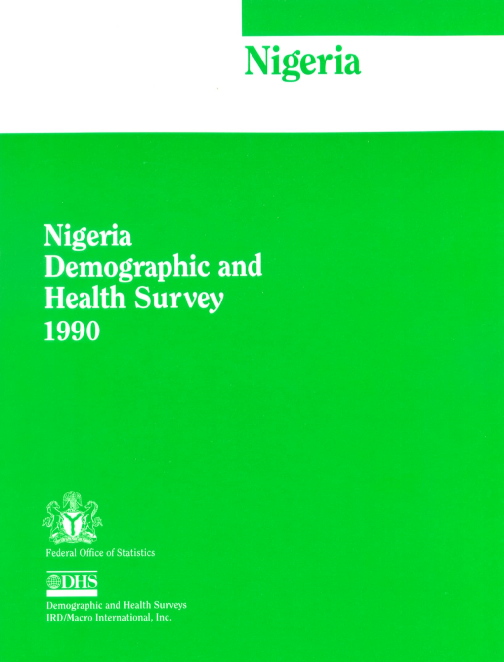 Nigeria Demographic and Health Survey 1990 [FR27]