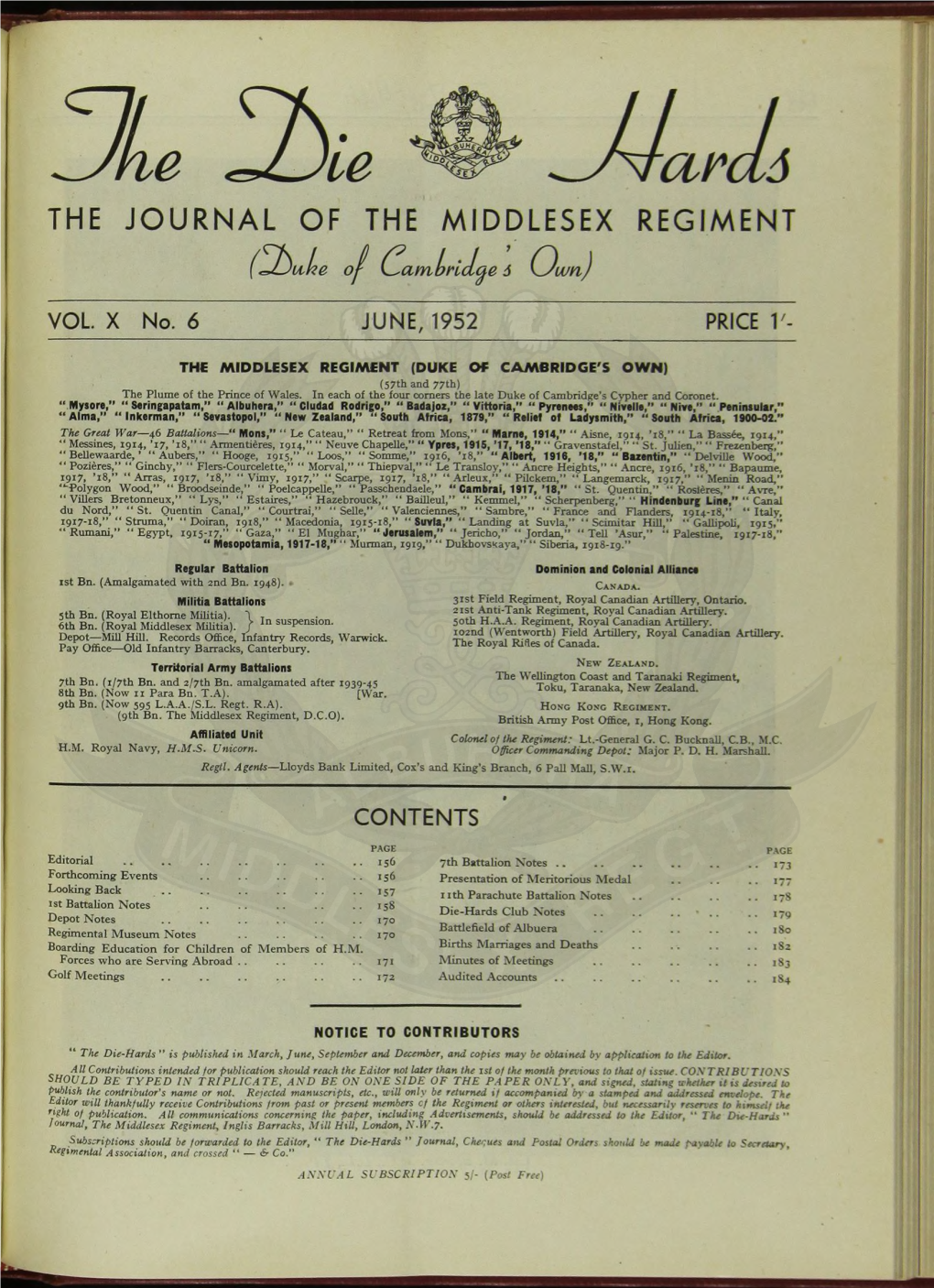 The Journal of the Middlesex Regiment