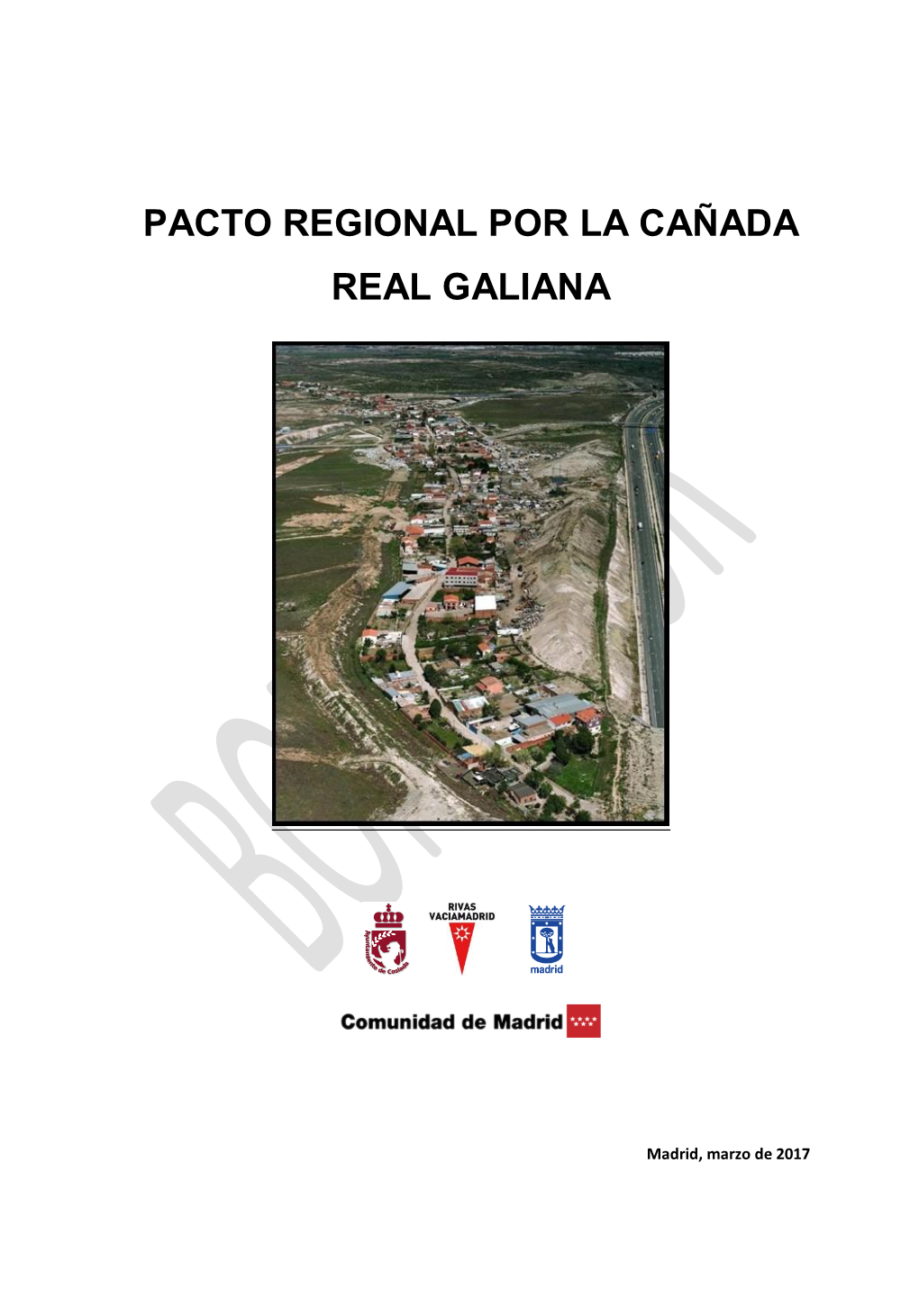 Pacto Regional Por La Cañada Real Galiana