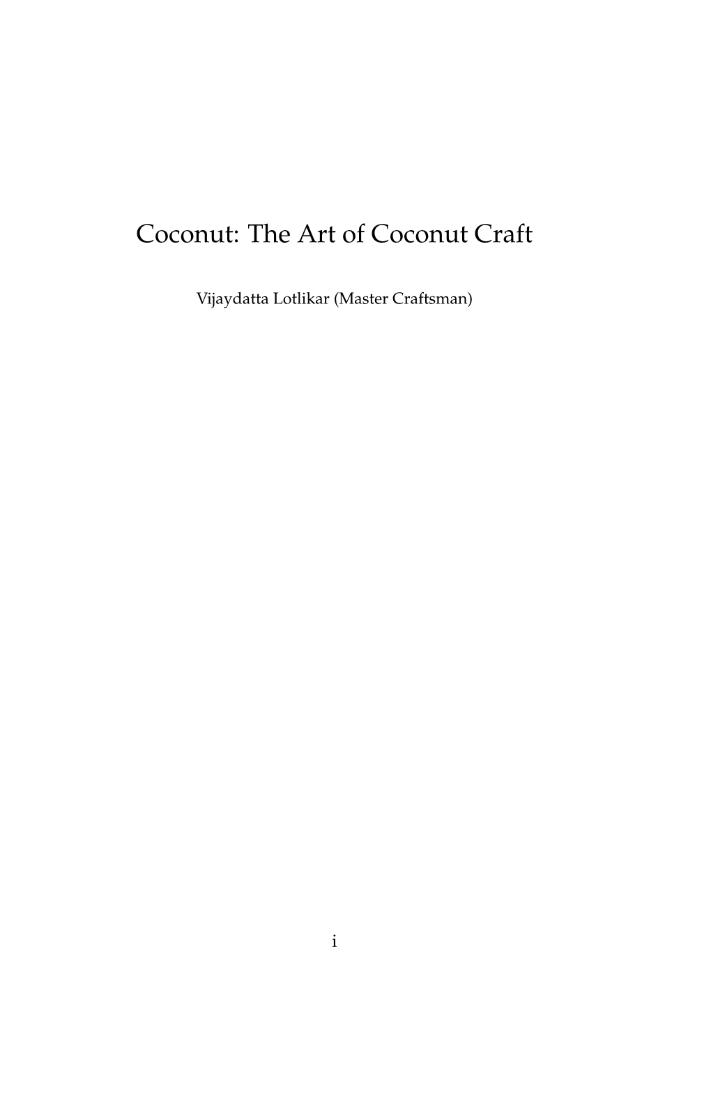 The Art of Coconut Craft