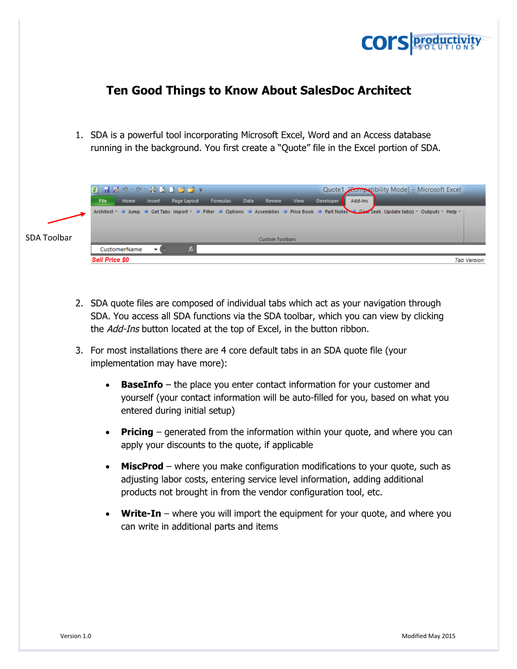 Ten Good Things to Know About Salesdoc Architect