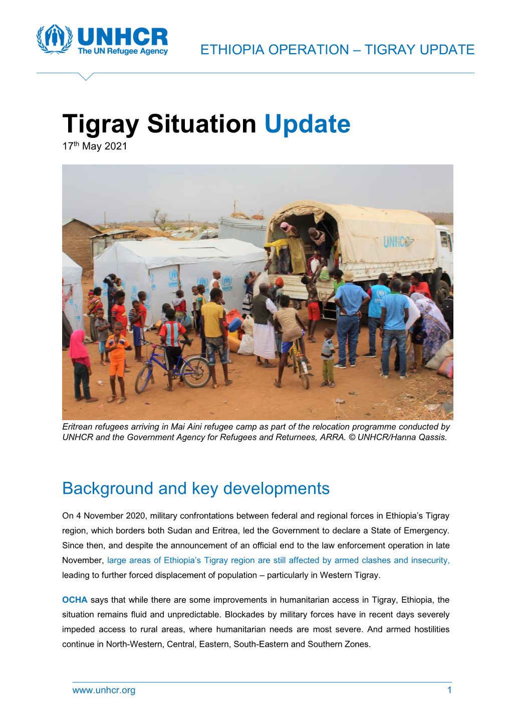 Tigray Situation Update 1 7Th May 2021