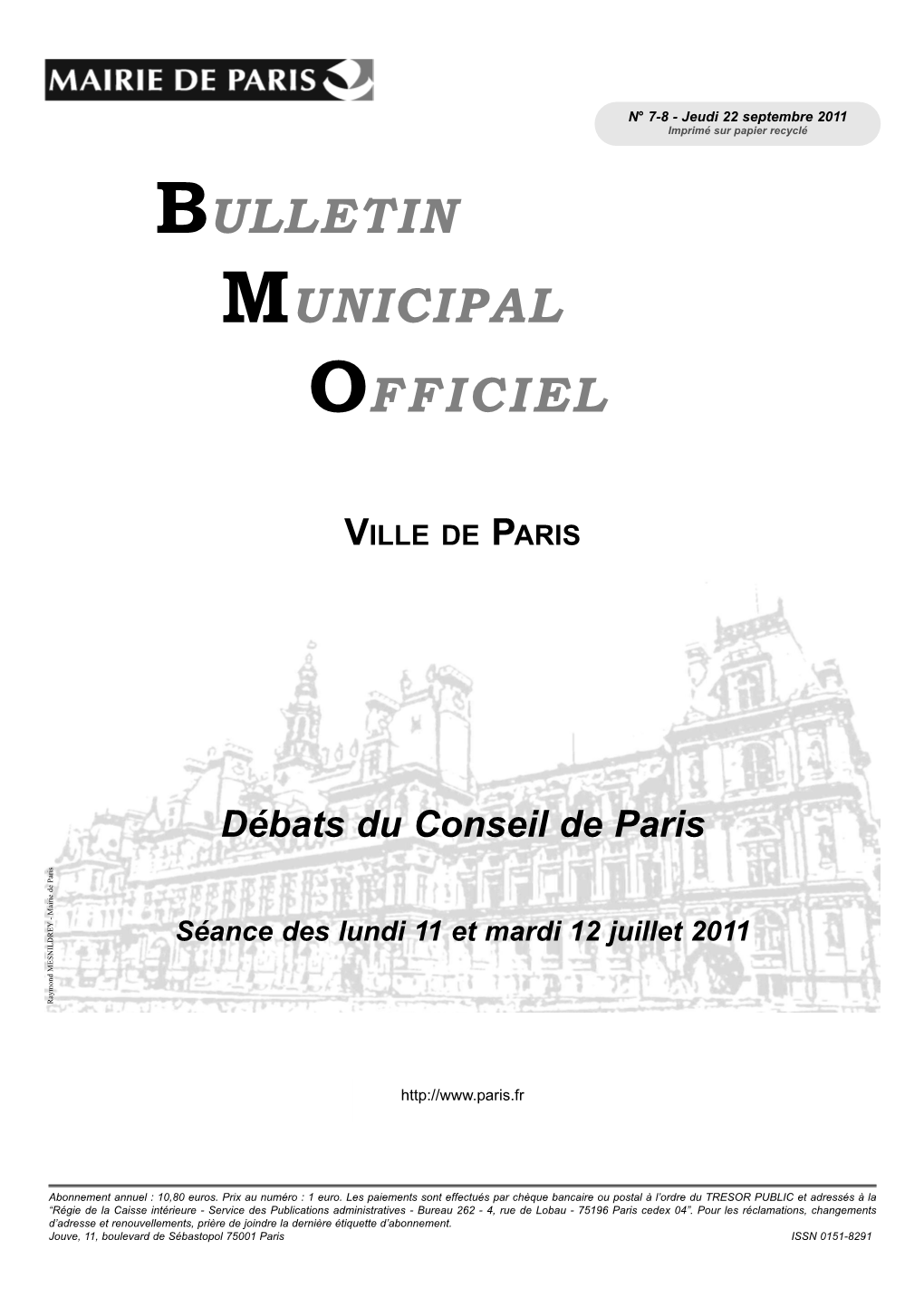 Bulletin Municipal Officiel