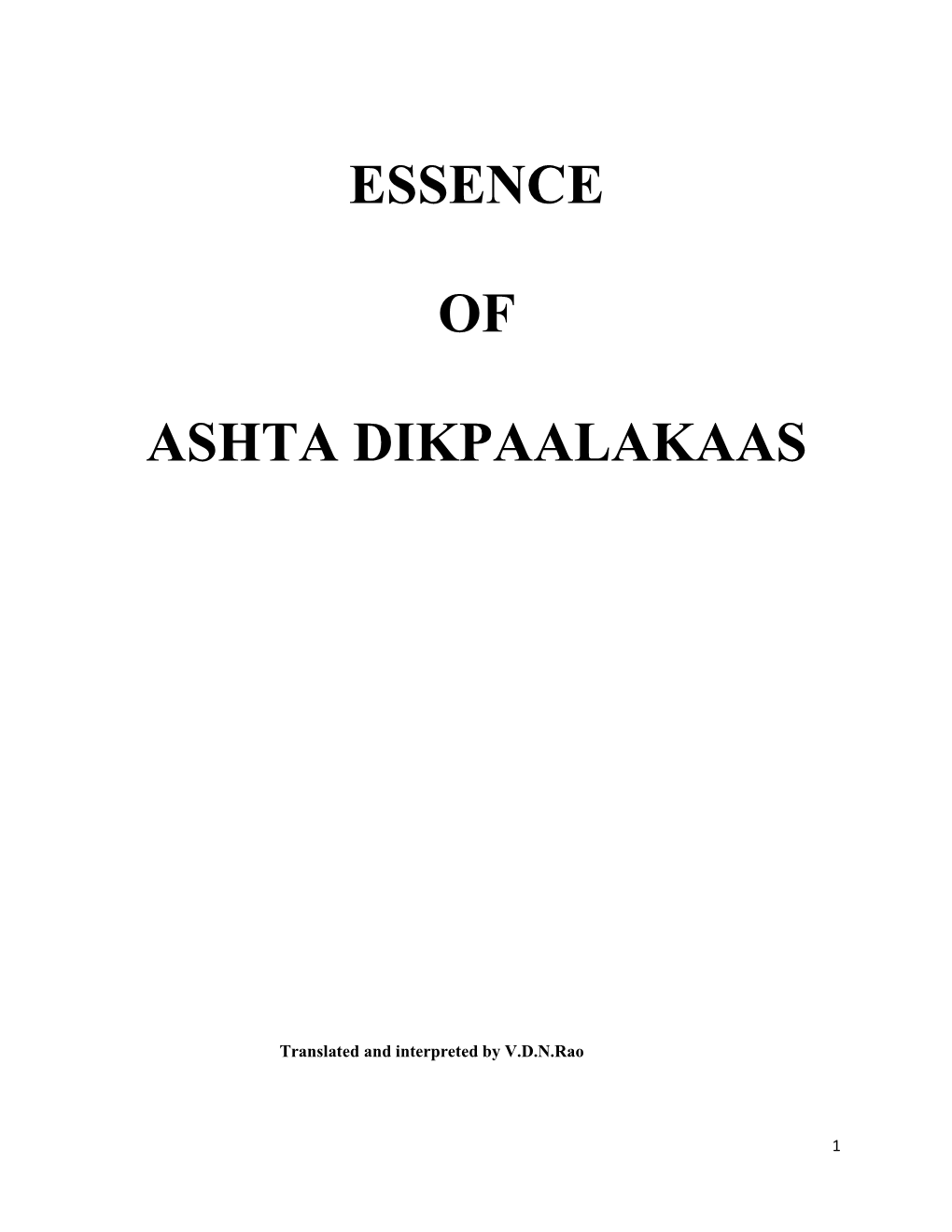 Essence of Ashta Dikpaalakaas