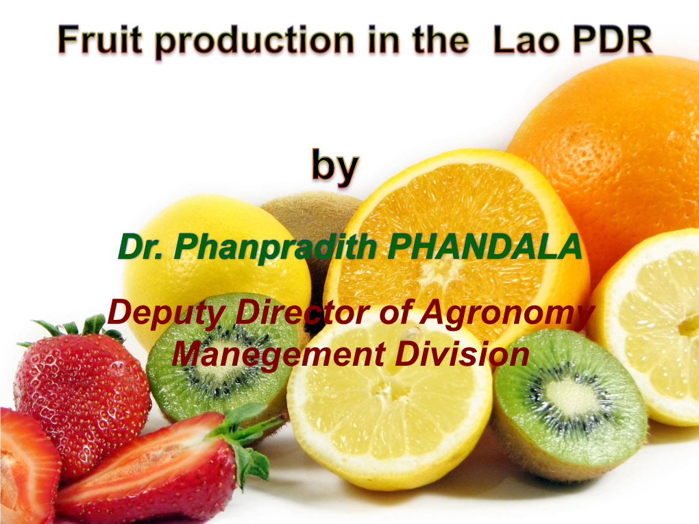 Fruit Trees:  Fruit Trees in Lao PDR Are Cultivated in Small Scale Allover the Country