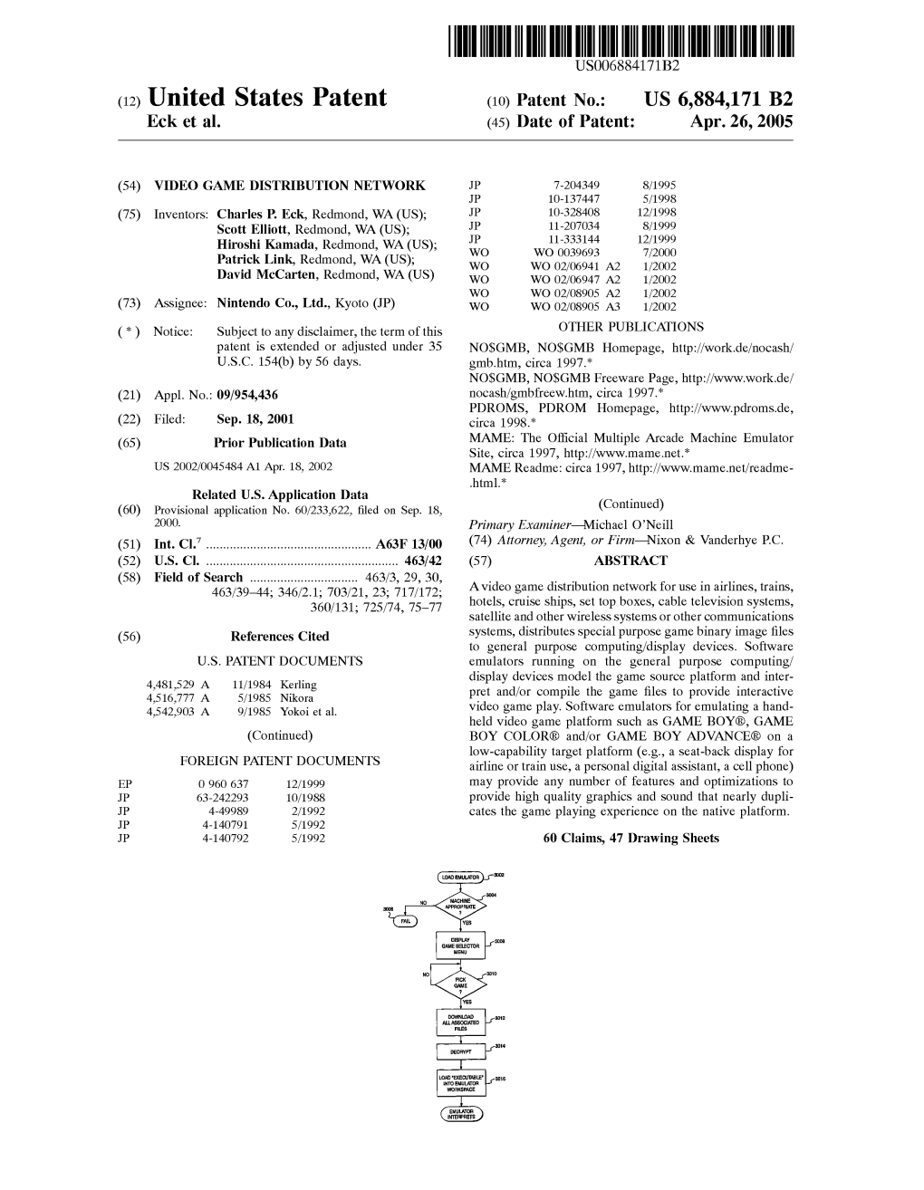 (12) United States Patent (10) Patent No.: US 6,884,171 B2 Eck Et Al