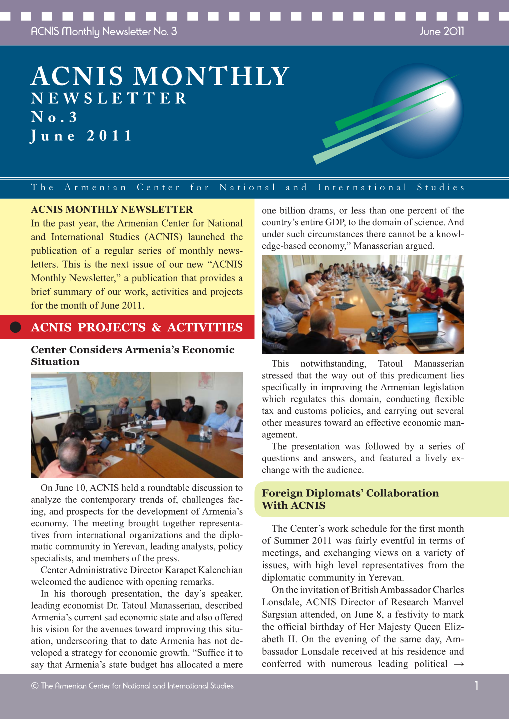 ACNIS Monthly Newsletter No.3, June 2011