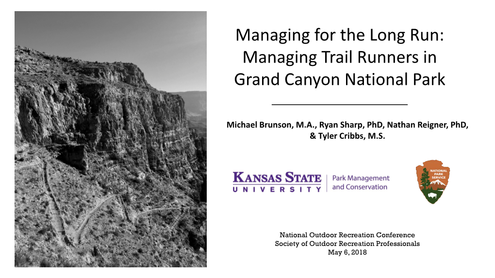 Managing Trail Runners in Grand Canyon National Park