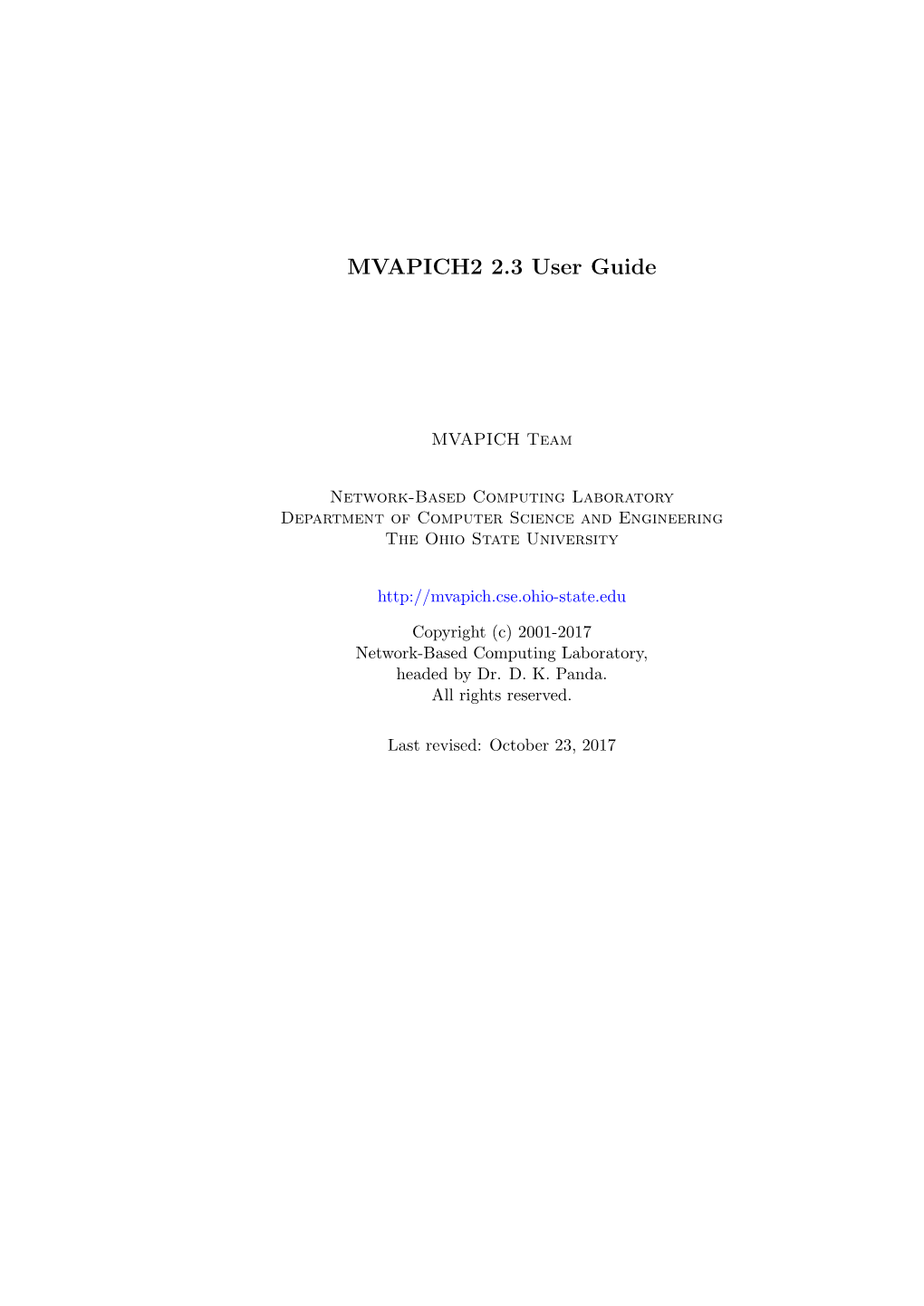 MVAPICH2 2.3 User Guide