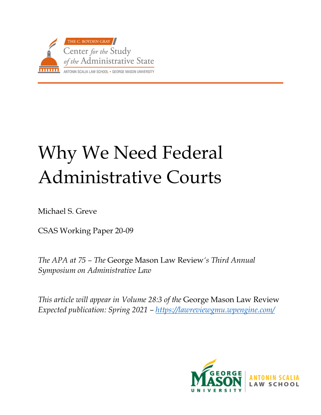 Why We Need Federal Administrative Courts