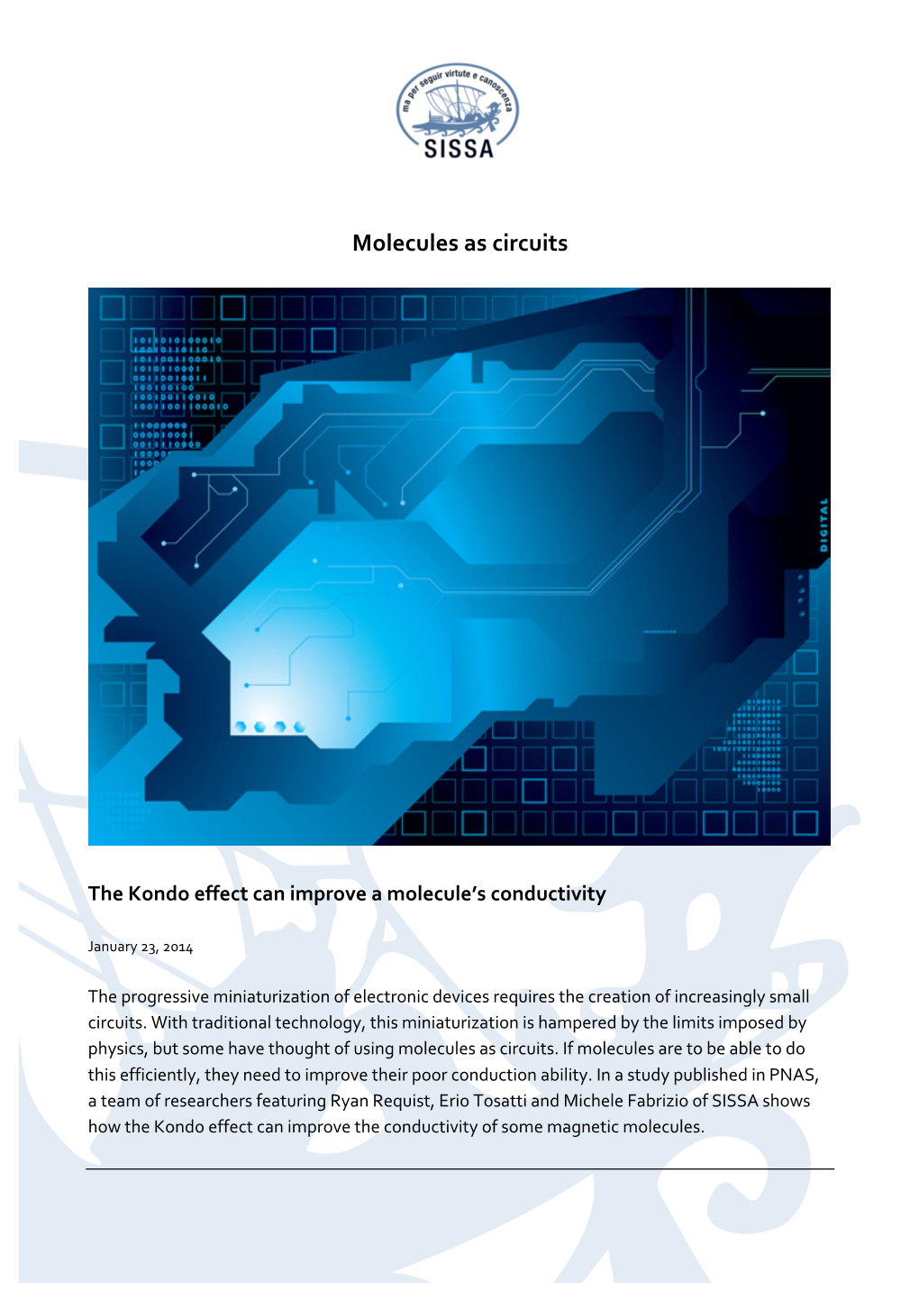 Molecules As Circuits