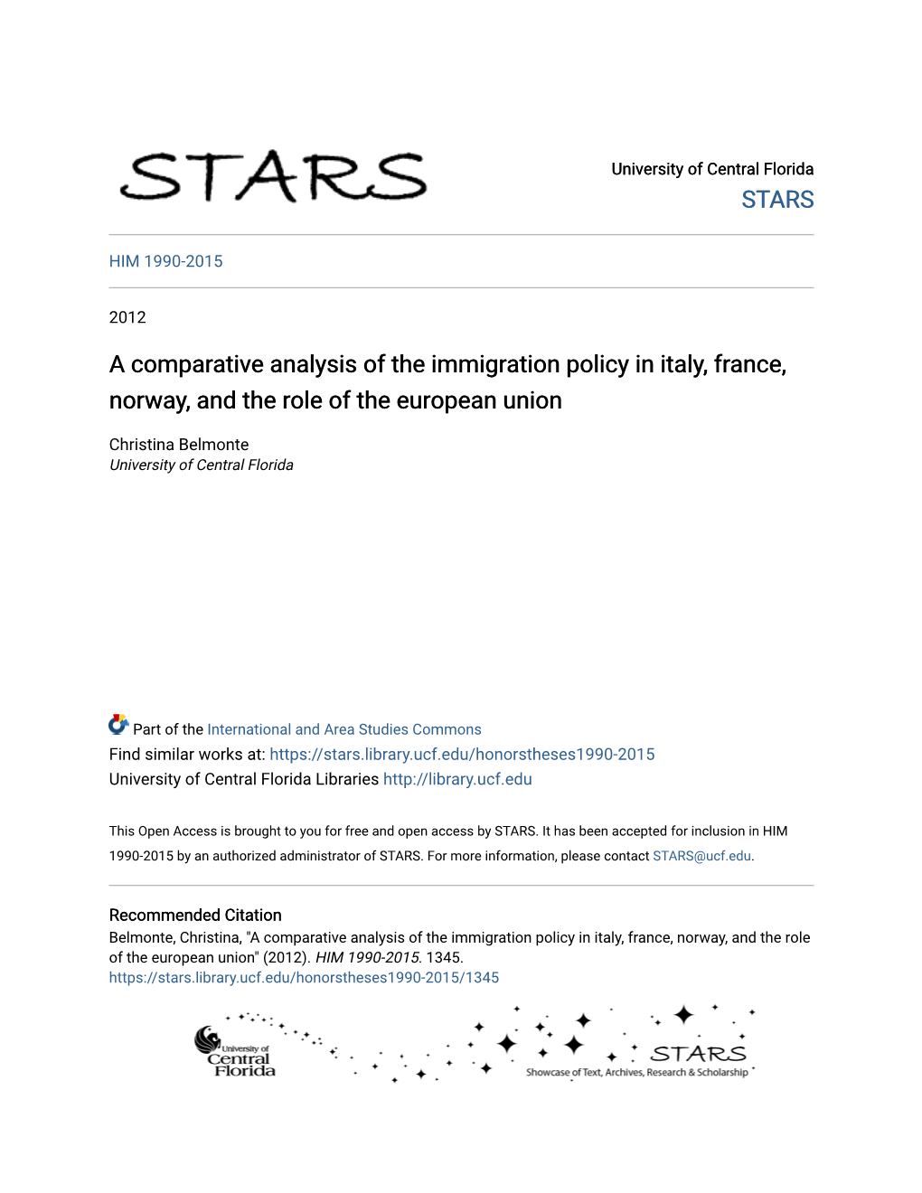 A Comparative Analysis of the Immigration Policy in Italy, France, Norway, and the Role of the European Union