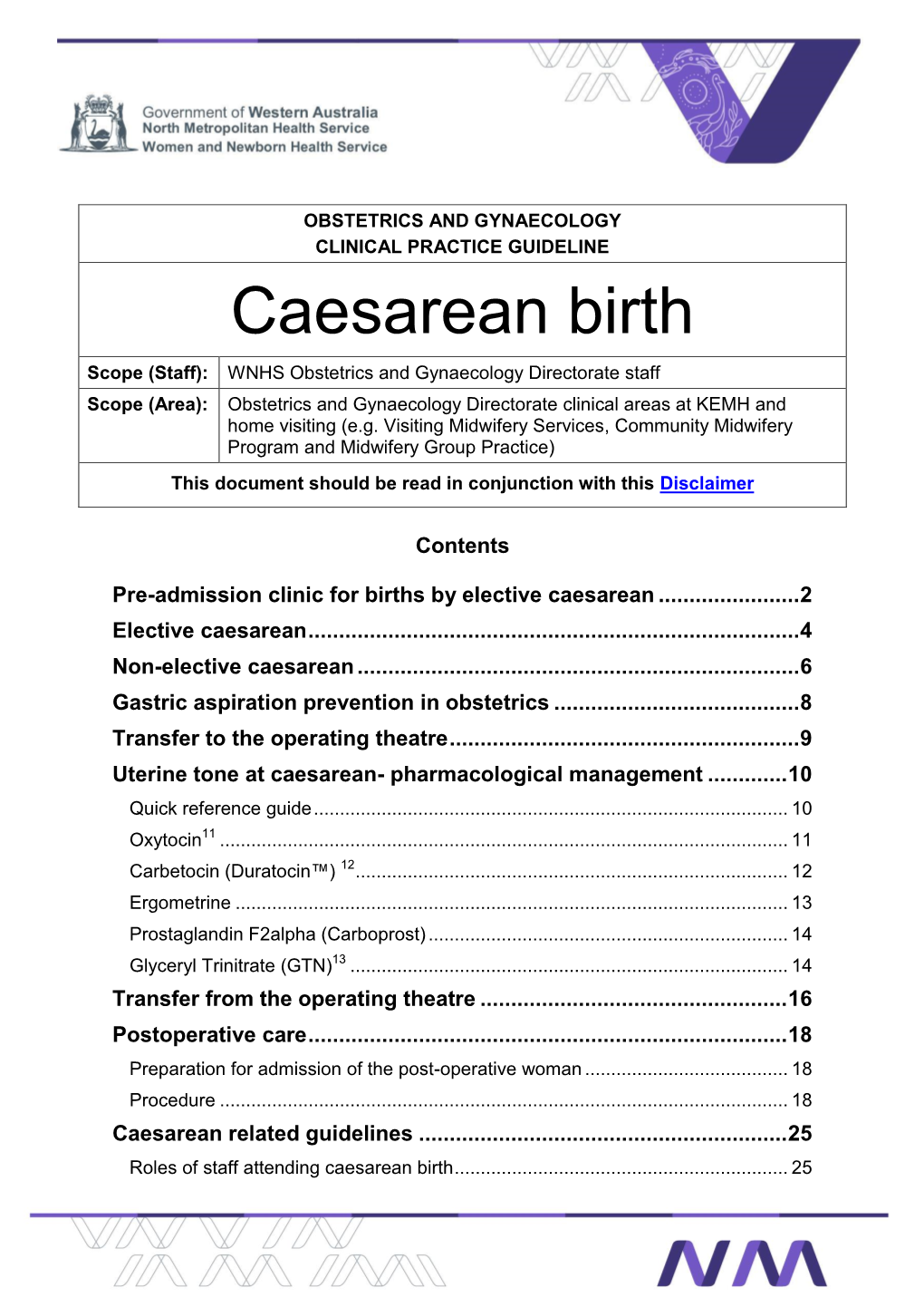 Caesarean Birth
