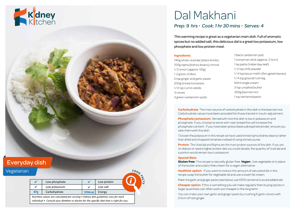 Dal Makhani � Tchen Prep: 9 Hrs • Cook: 1 Hr 30 Mins • Serves: 4