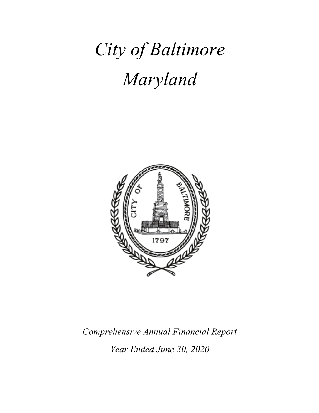 Fiscal Year 2020 Sales Tax Receipts Reported by the State of Maryland for Baltimore City Show a Decrease of 13.9% Compared to the Prior Year