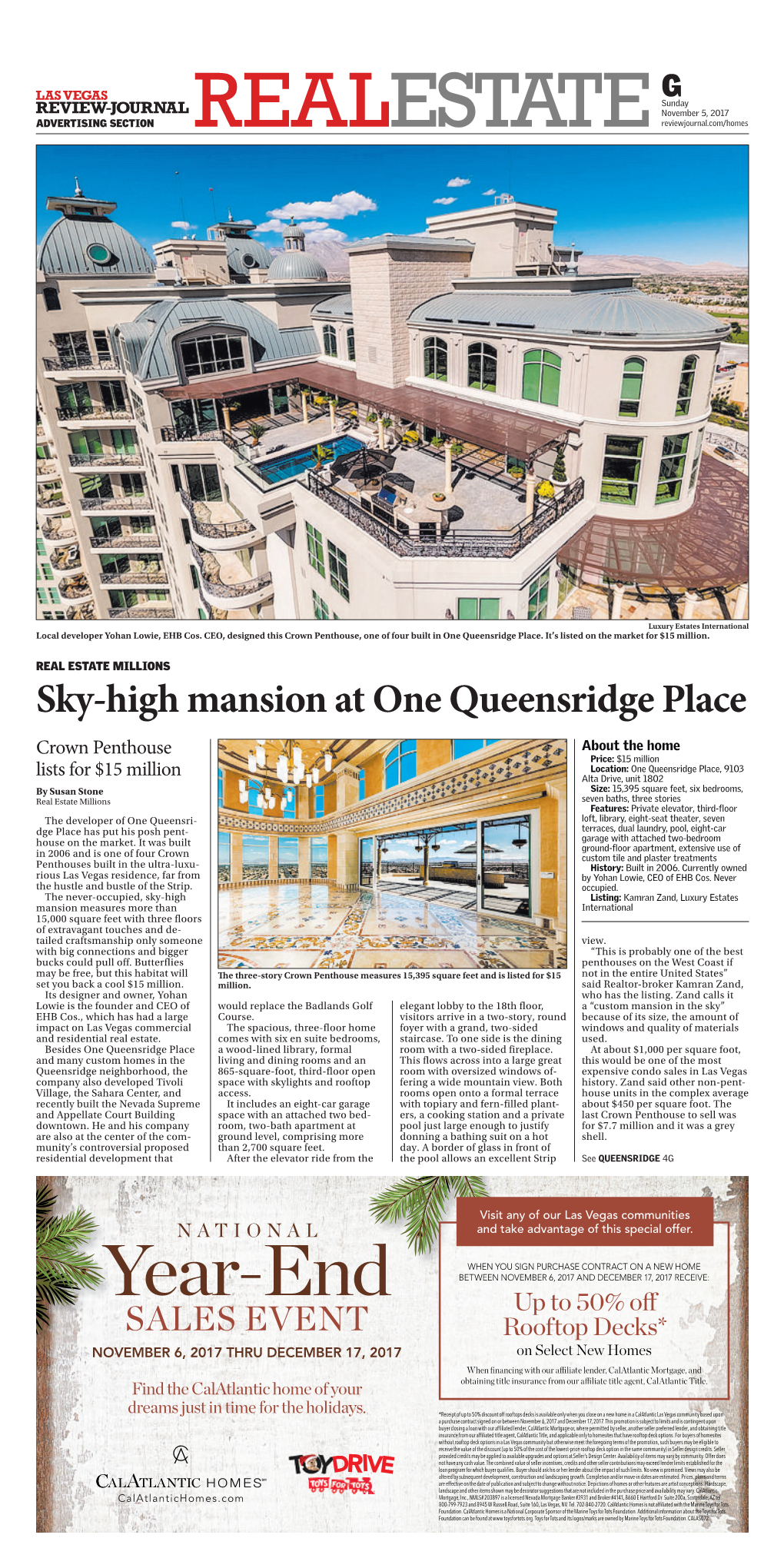 Sky-High Mansion at One Queensridge Place