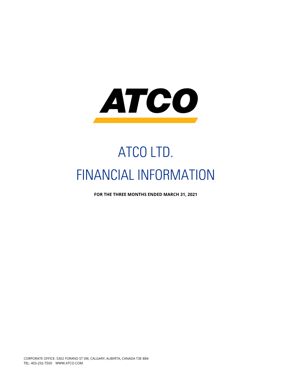 Atco Ltd. Financial Information