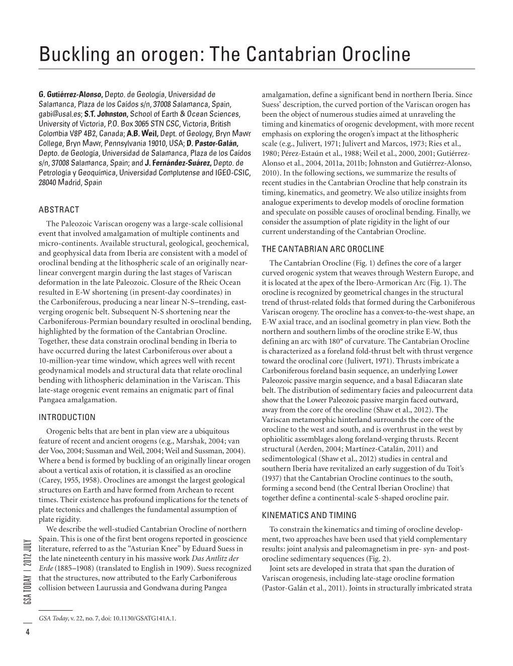 Buckling an Orogen: the Cantabrian Orocline