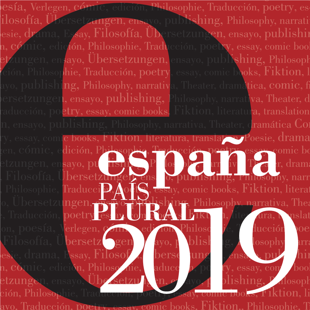 País Plural, En El Marco De La Feria Del Libro De Fráncfort 2019 Del 16 Al 20 De Octubre De 2019