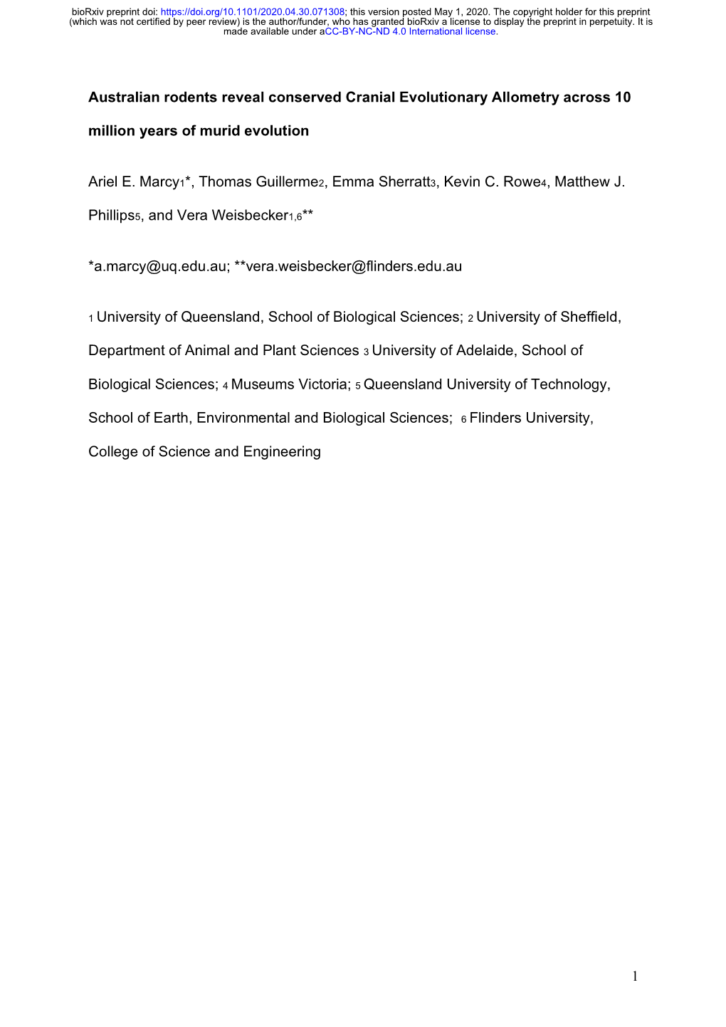 Australian Rodents Reveal Conserved Cranial Evolutionary Allometry Across 10