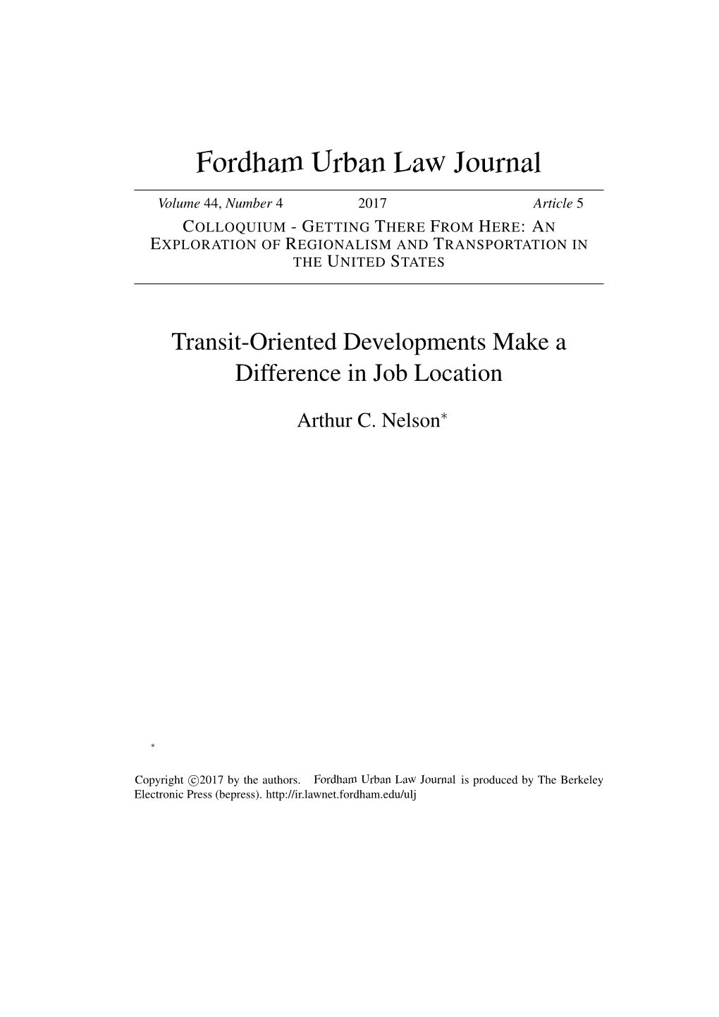 Transit-Oriented Developments Make a Difference in Job Location