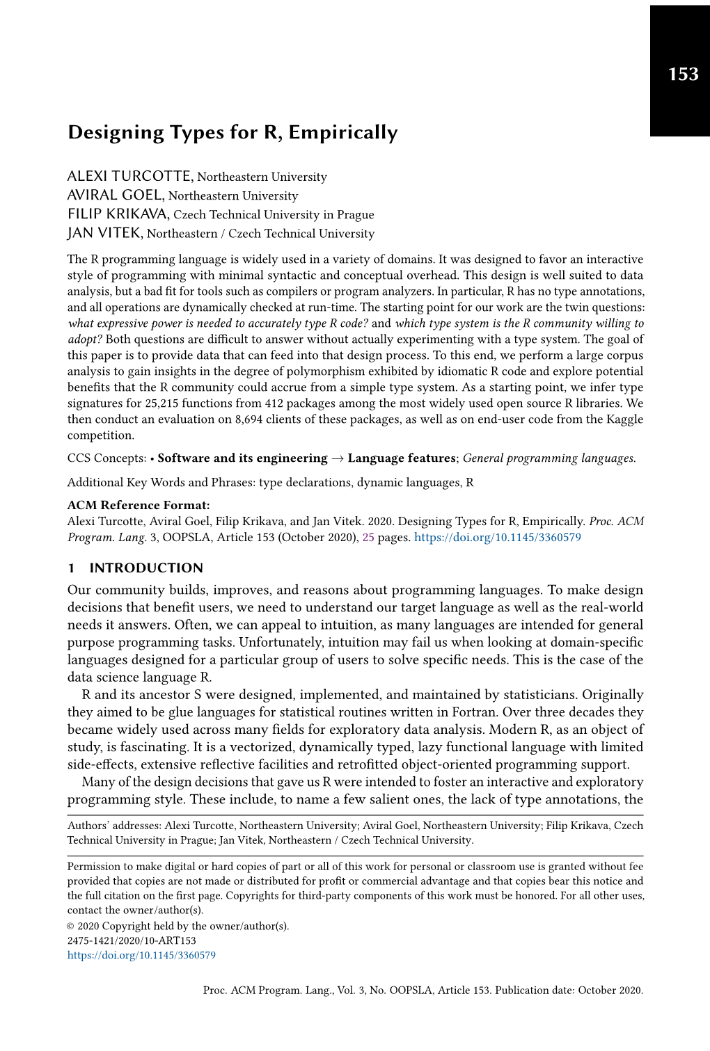 Designing Types for R, Empirically