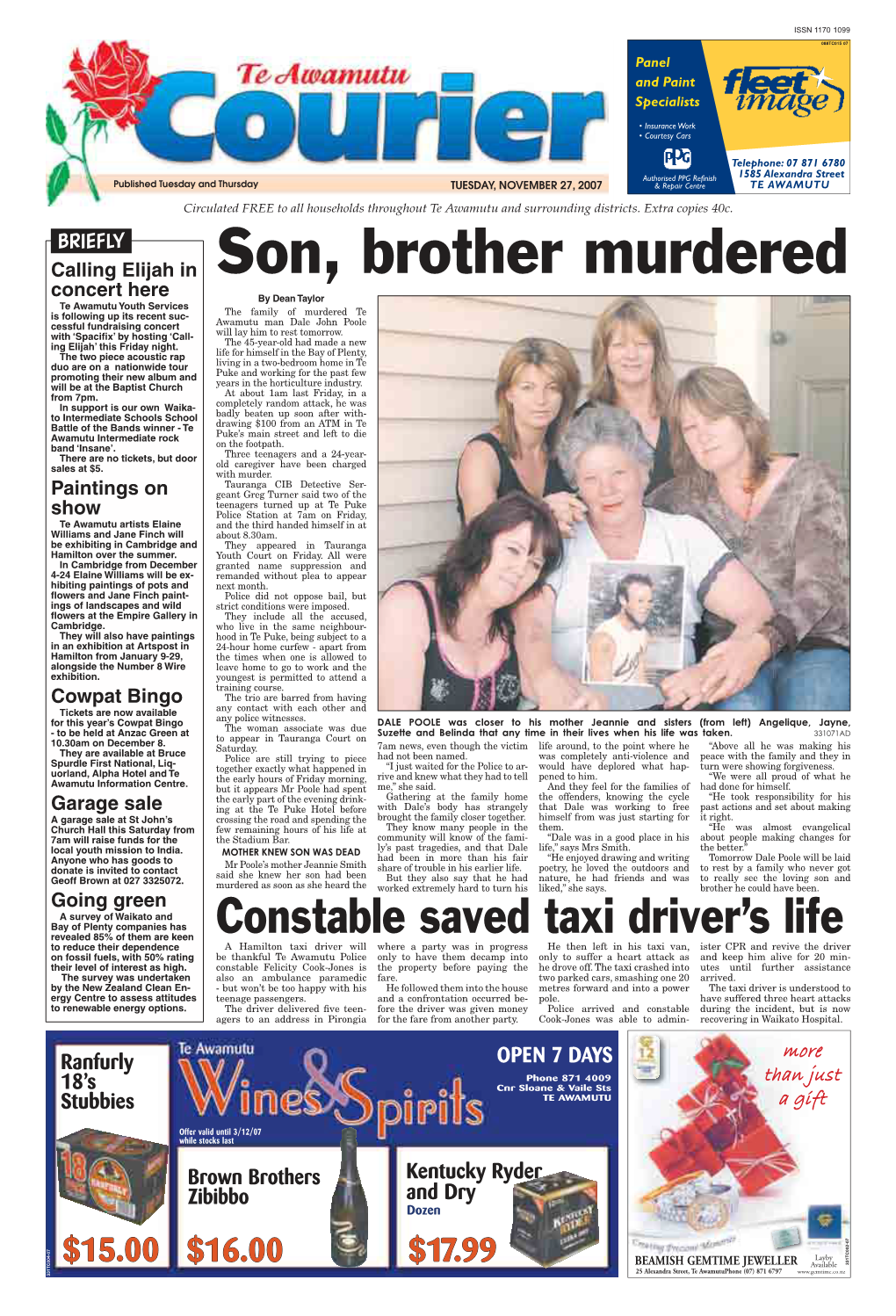 Te Awamutu Courier, Tuesday, November 27, 2007