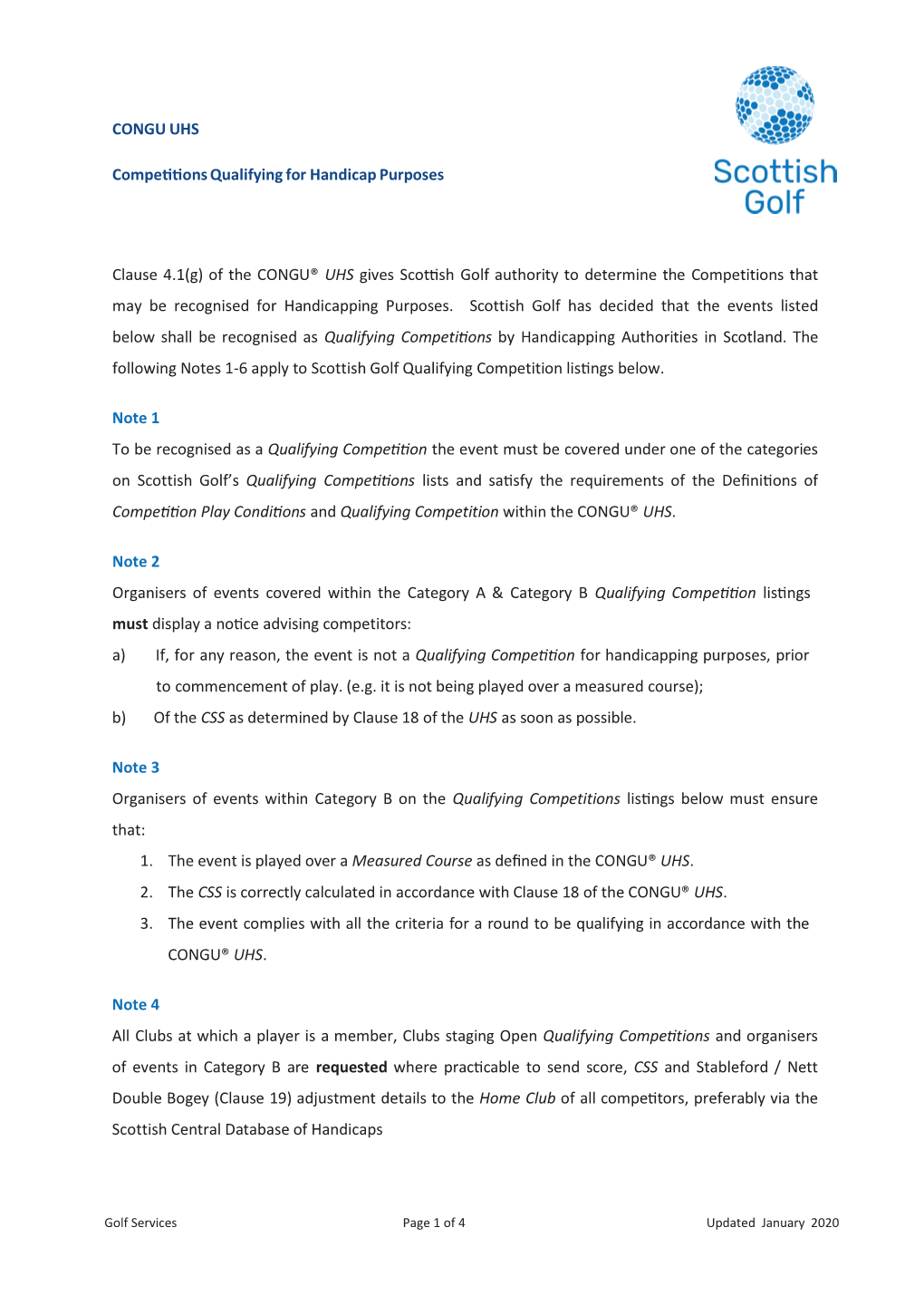 Scottish Golf Qualifying Competition Organisers