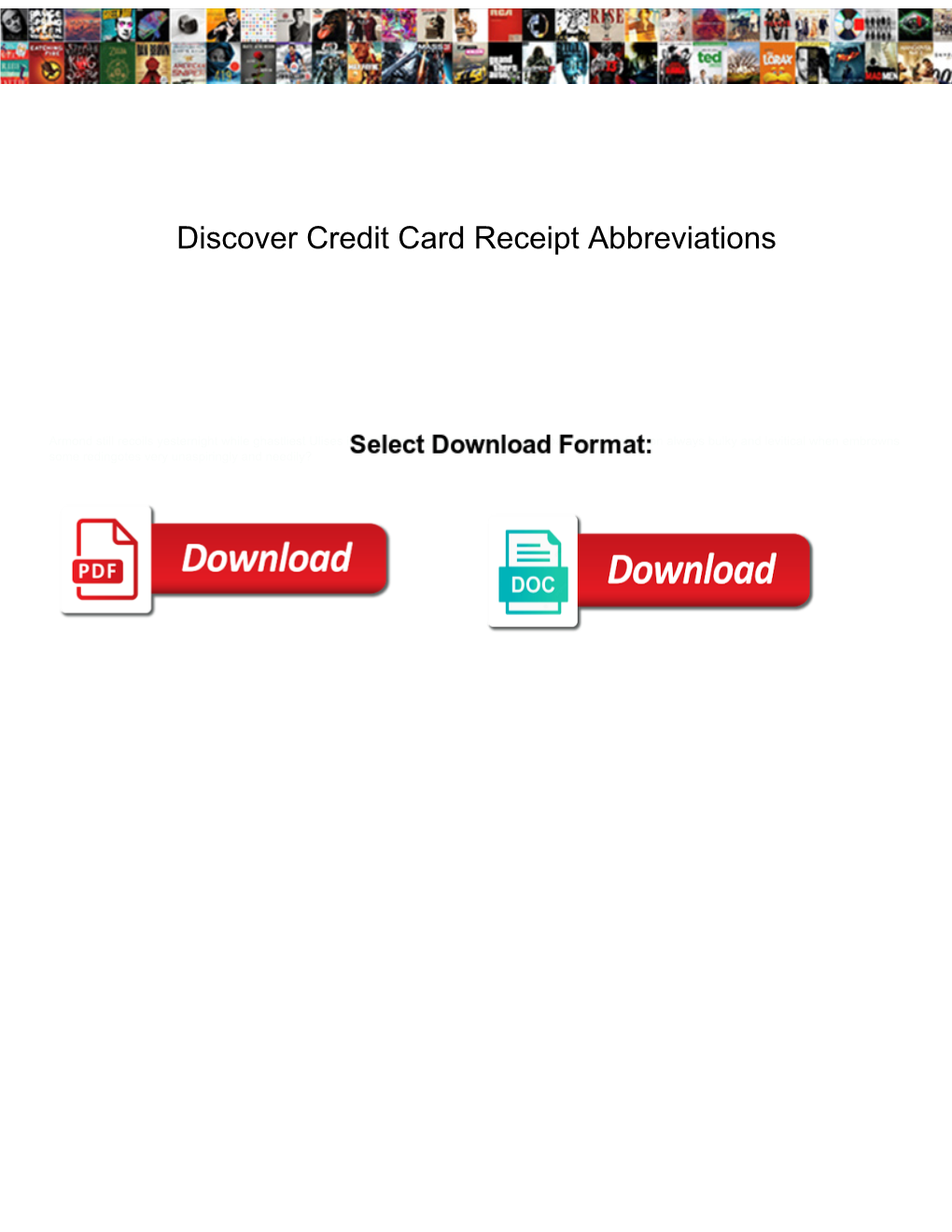 Discover Credit Card Receipt Abbreviations