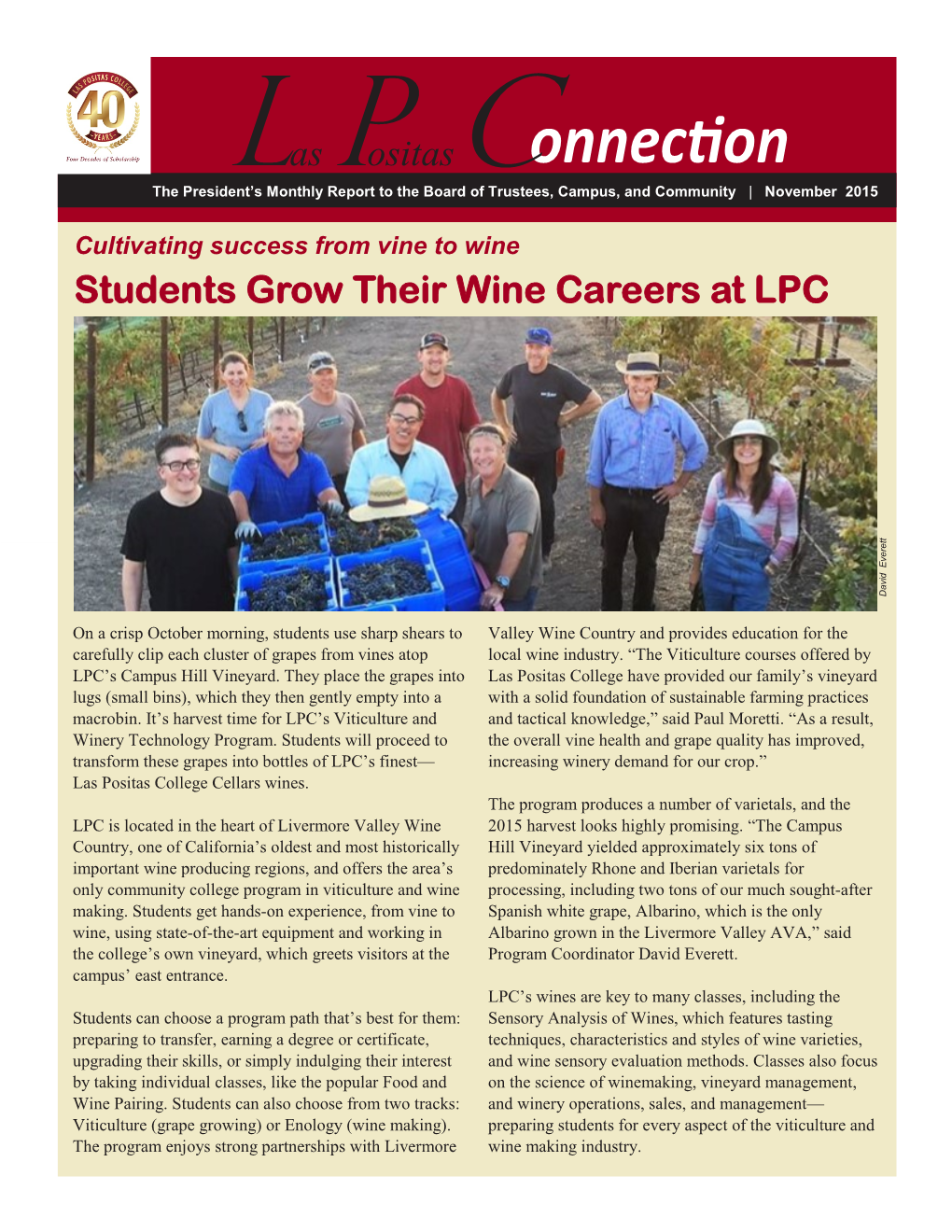 Las P C Ositas Students Grow Their Wine Careers At