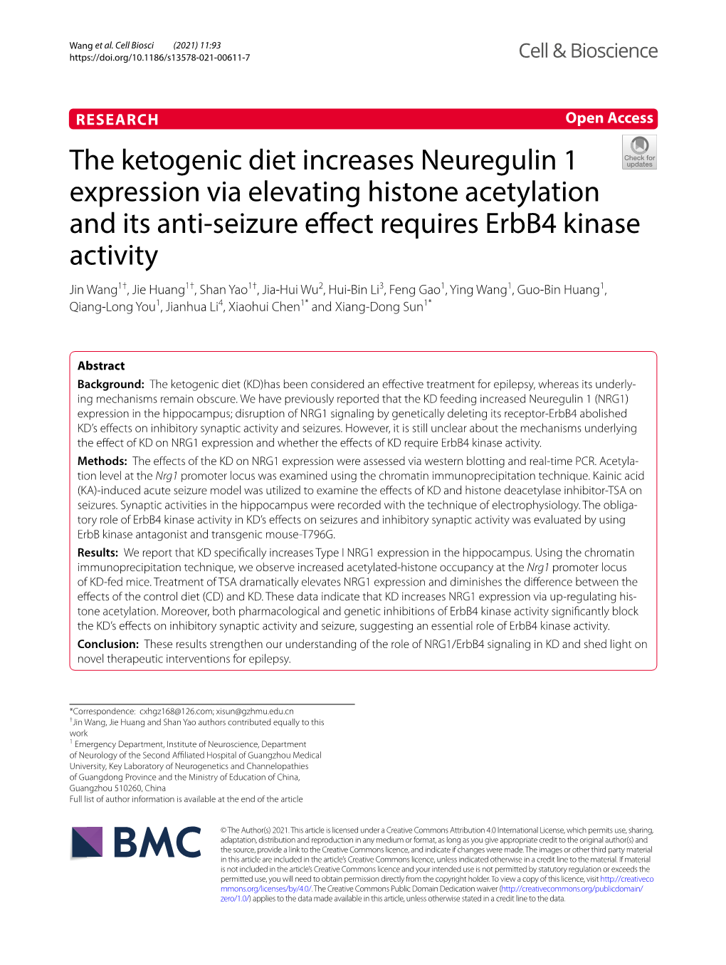 The Ketogenic Diet Increases Neuregulin 1 Expression Via