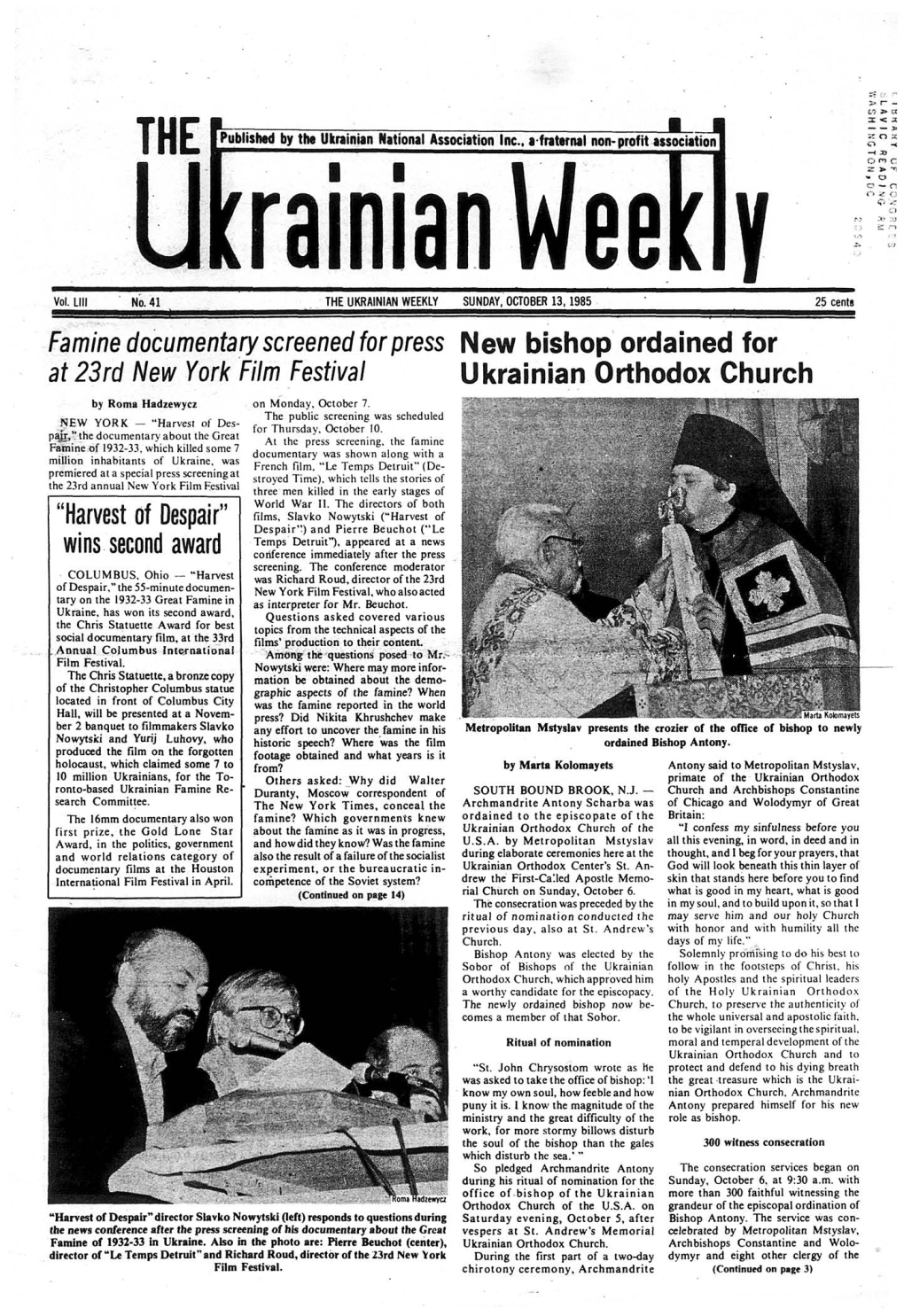 The Ukrainian Weekly 1985, No.41