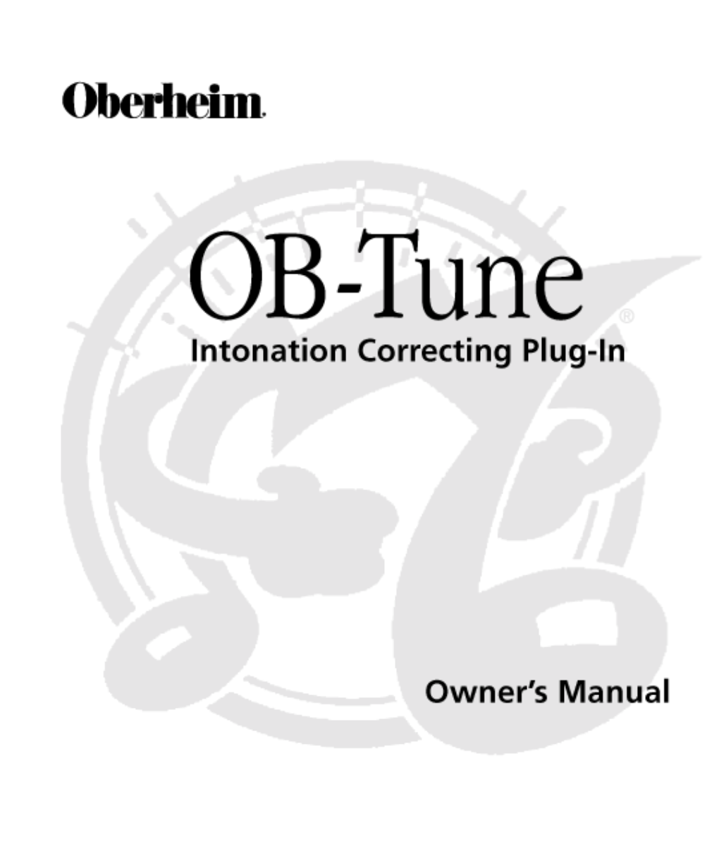 Oberheim OB-Tune Owner's Manual