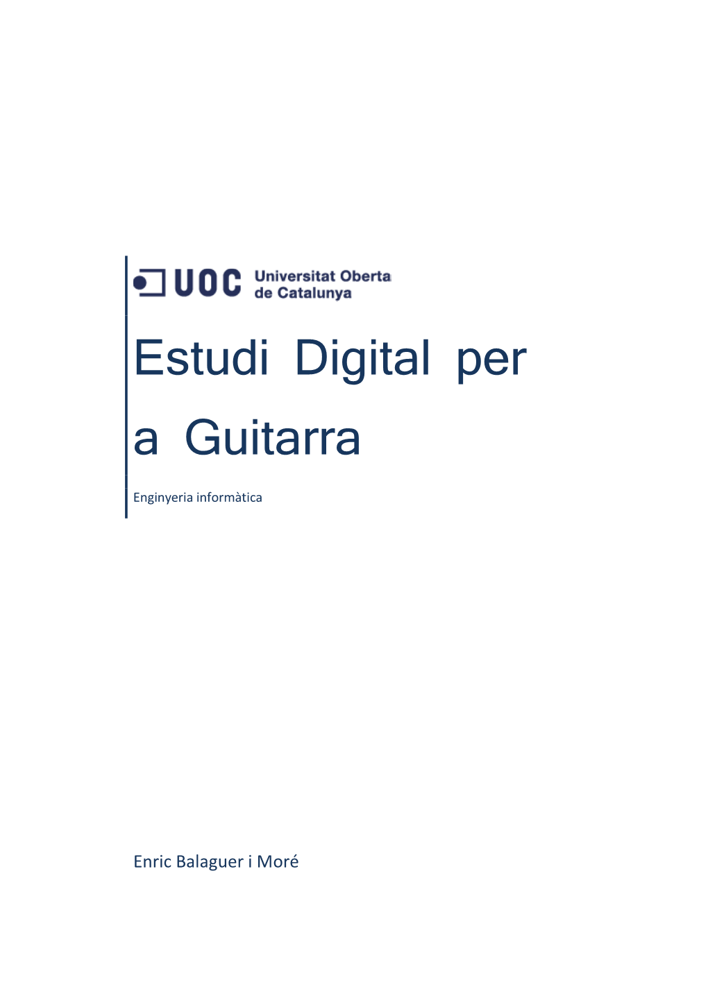 Estudi Digital Per a Guitarra