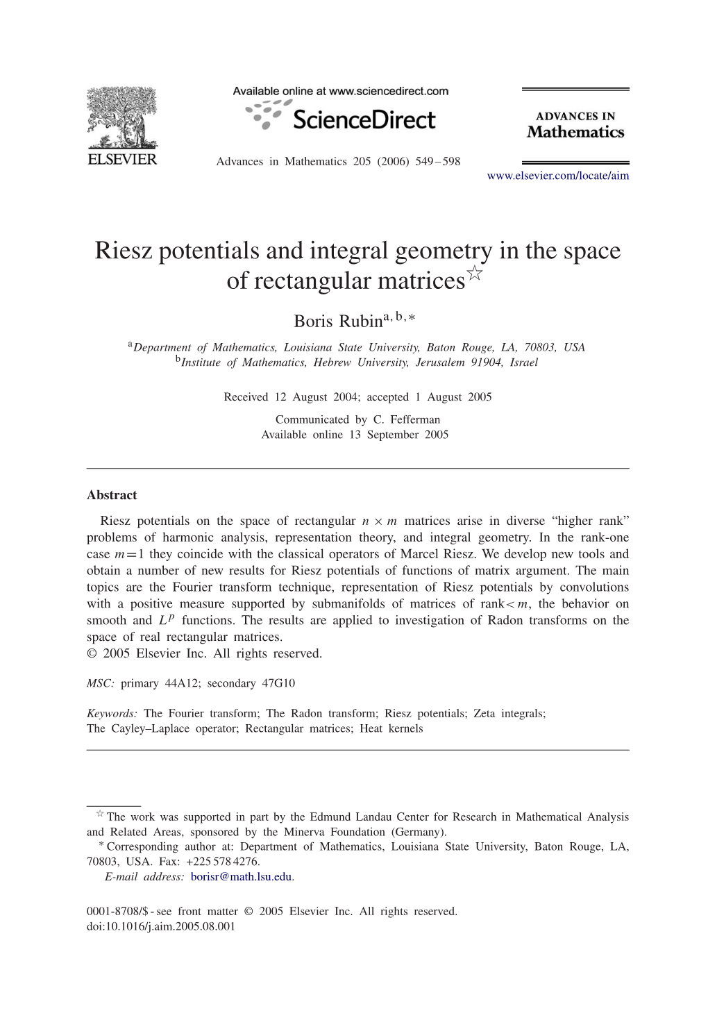 Riesz Potentials and Integral Geometry in the Space of Rectangular Matricesଁ