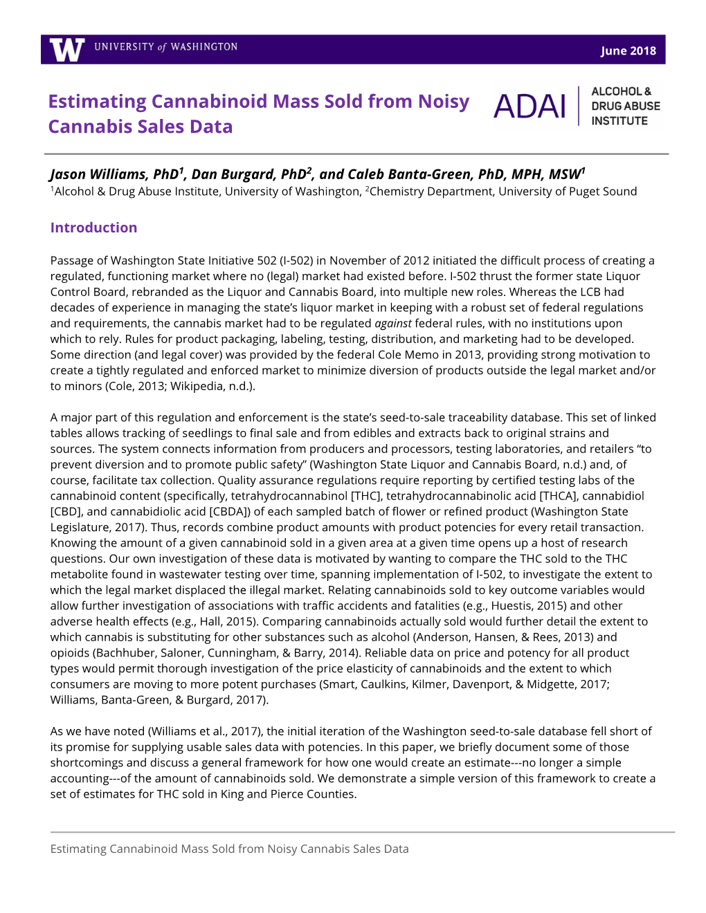 Estimating Cannabinoid Mass Sold from Noisy Cannabis Sales Data