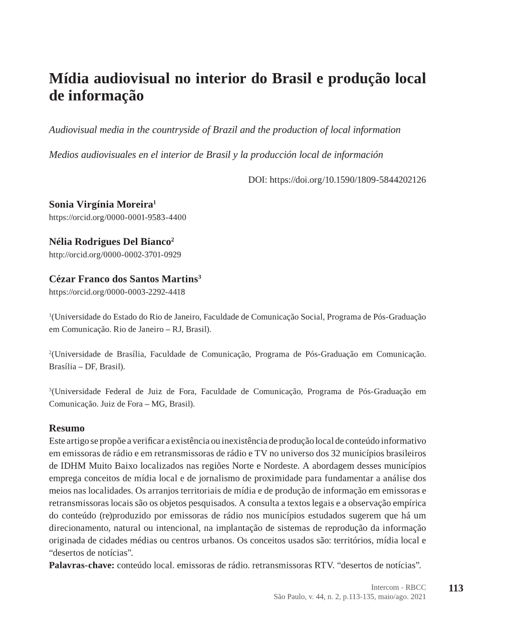 Audiovisual Media in the Countryside of Brazil and the Production of Local Information
