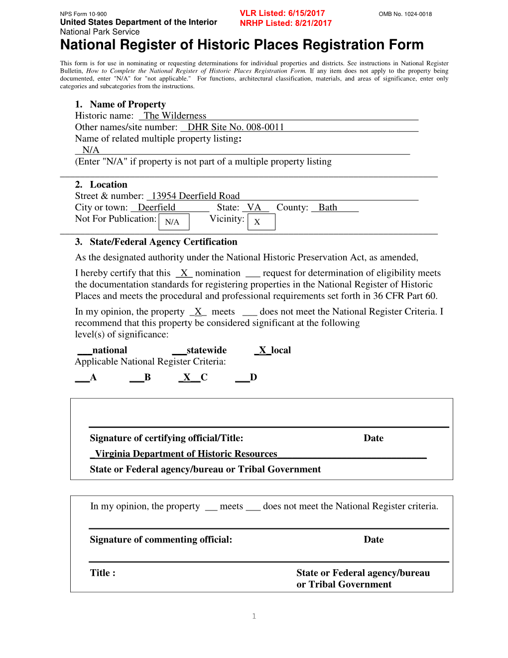 National Register of Historic Places Registration Form