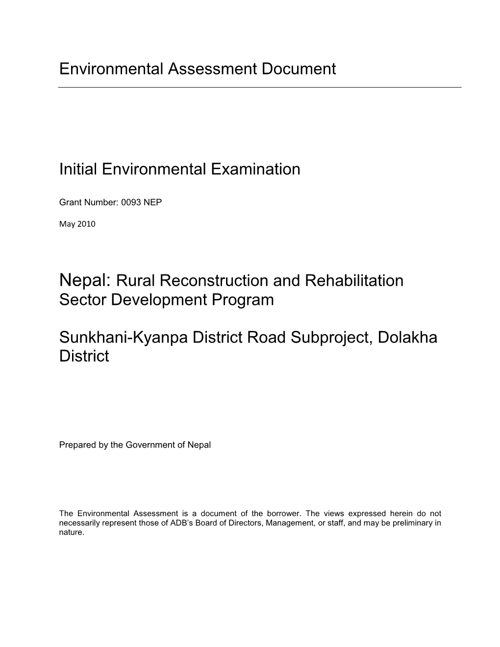 40554-022: Rural Reconstruction and Rehabilitation Sector Development