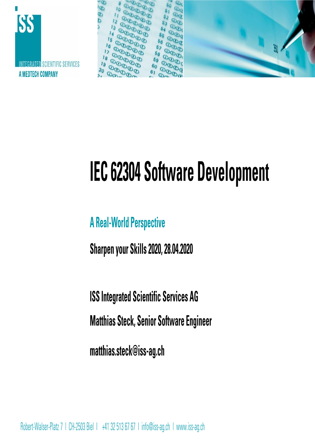 20200427 Software Development According to IEC 62304 V3
