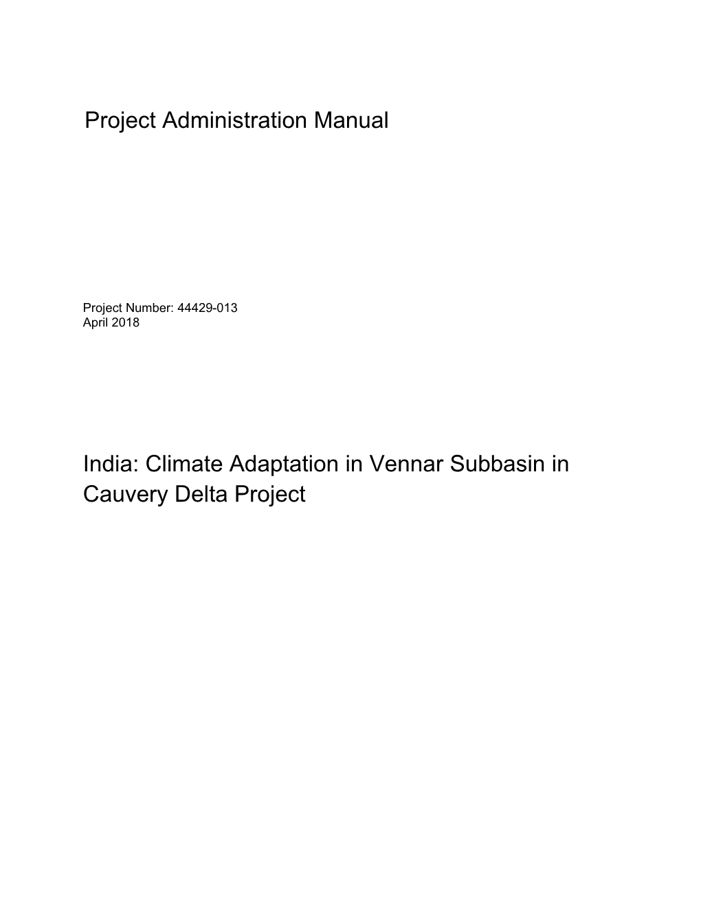 Climate Adaptation in Vennar Subbasin in Cauvery Delta Project