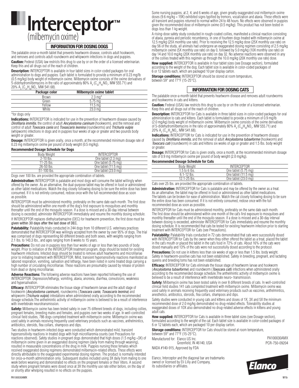 Information for Dosing Dogs Information for Dosing Cats