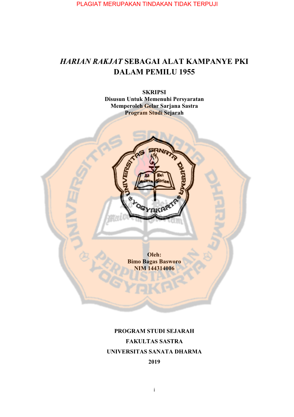 Harian Rakjat Sebagai Alat Kampanye Pki Dalam Pemilu 1955