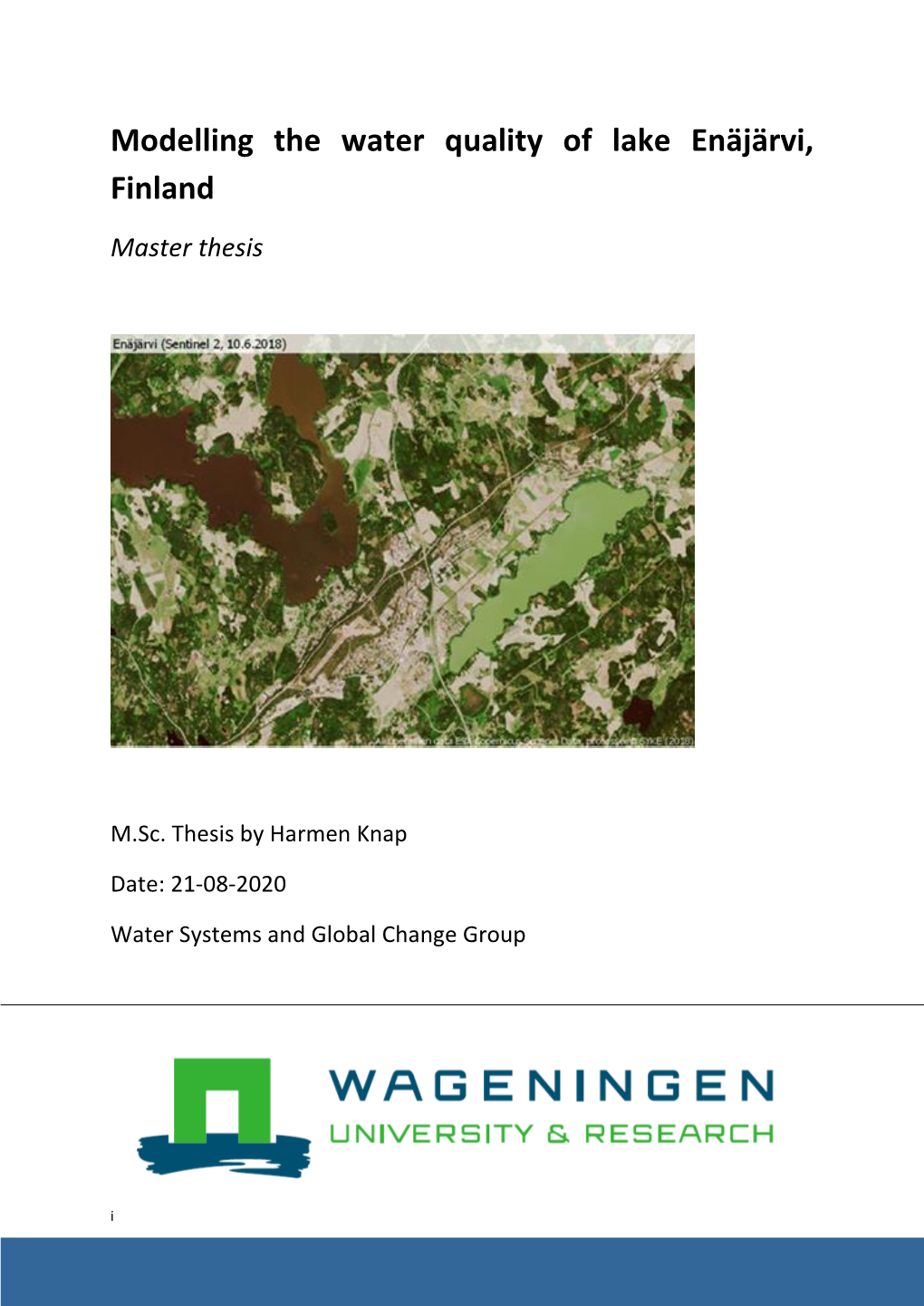 Modelling the Water Quality of Lake Enäjärvi, Finland