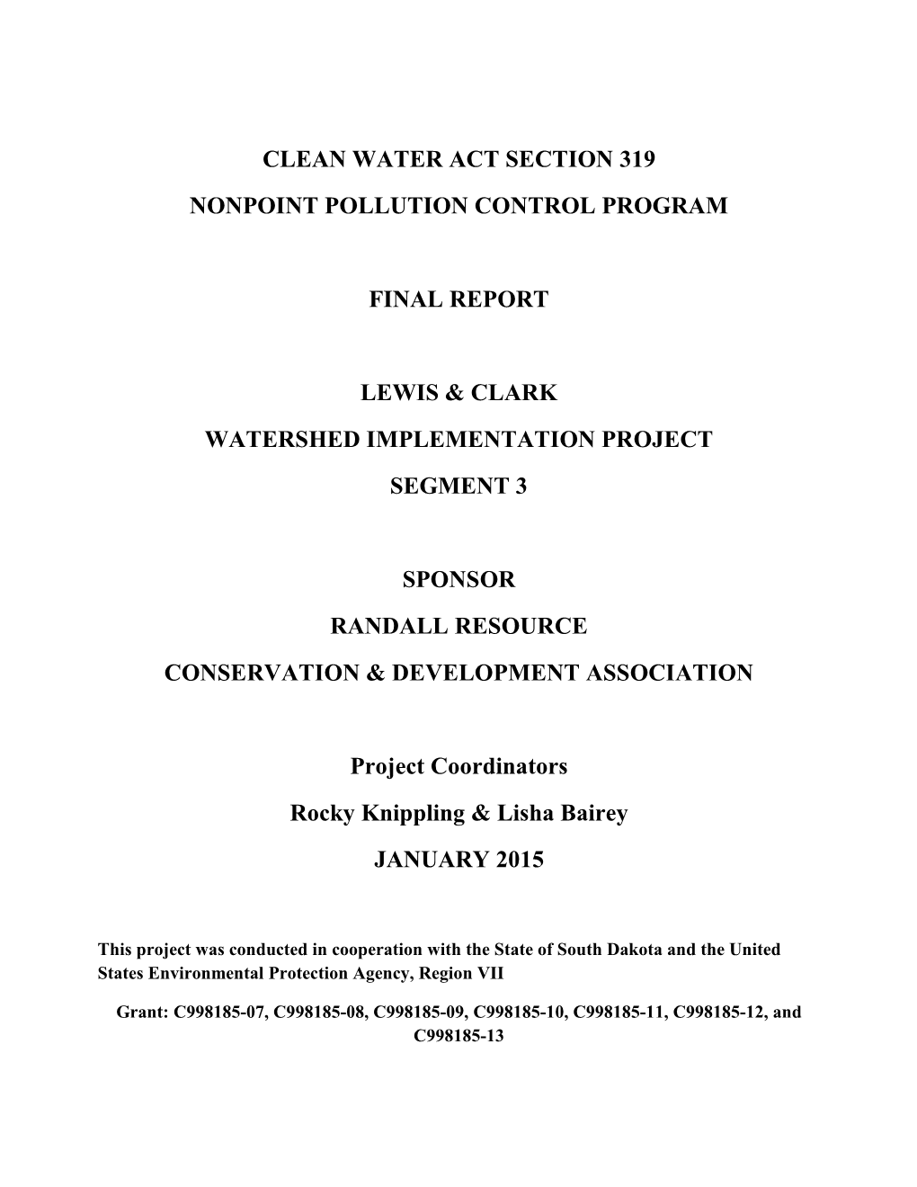 Watershed Project Final Report