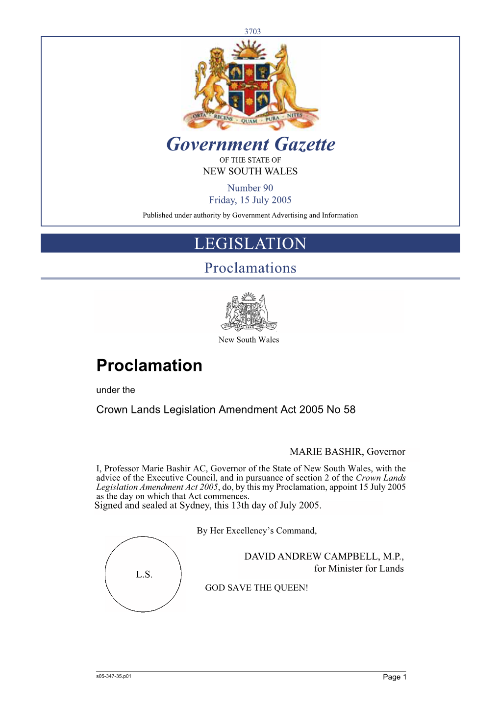 Government Gazette