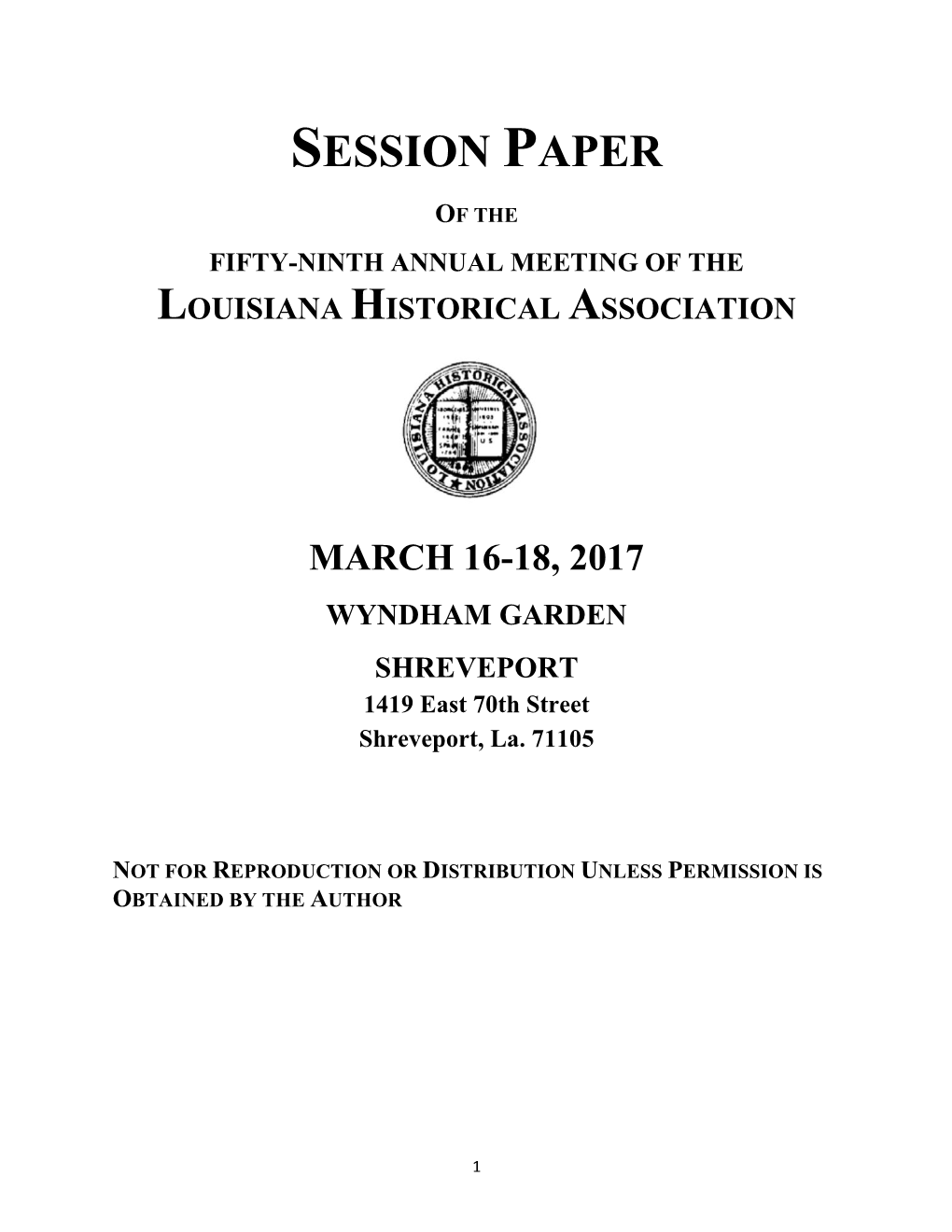 Session Paper
