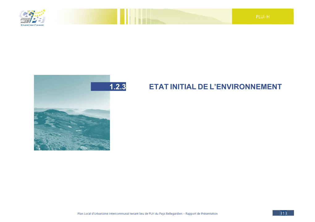 Rapport De Présentation – Etat Initial De L'environnement