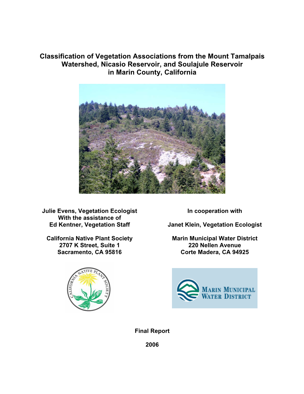 2006 – Classification of Vegetation Associations